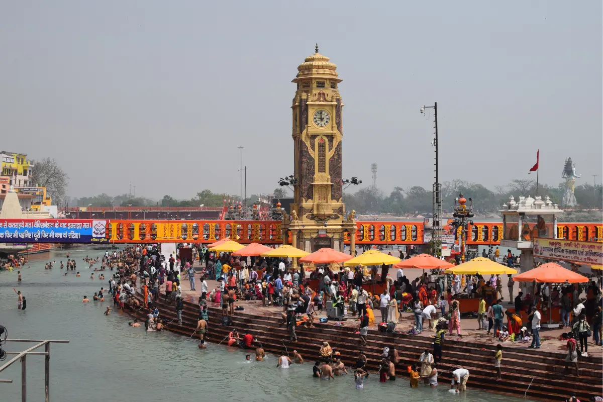 Take a bath in the sacred river Ganga in Haridwar.