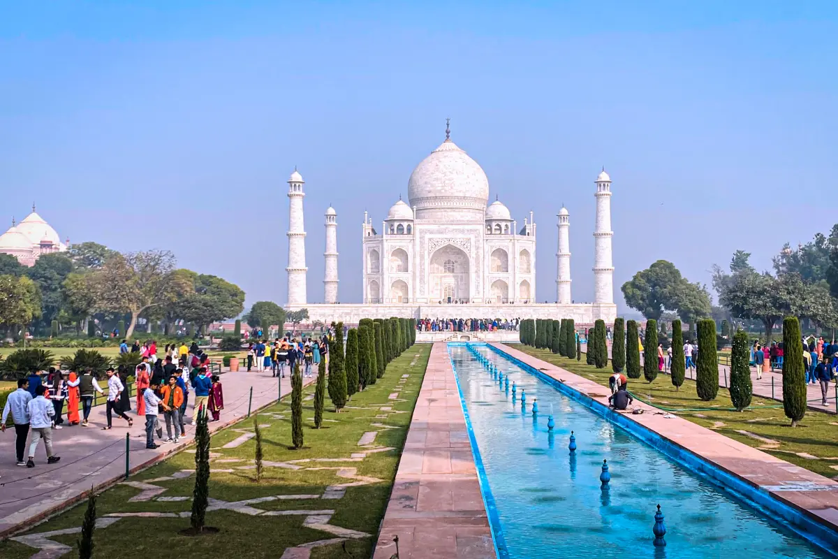 Visit the symbol of love, "Taj Mahal," in Agra with your partner and fall in love again.