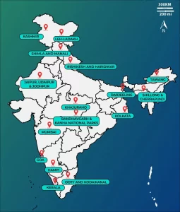 Indian tourist map